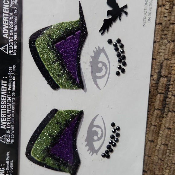 Claire's Disney Villains Maleficient Eye Decals Halloween Makeup - Picture 2 of 6